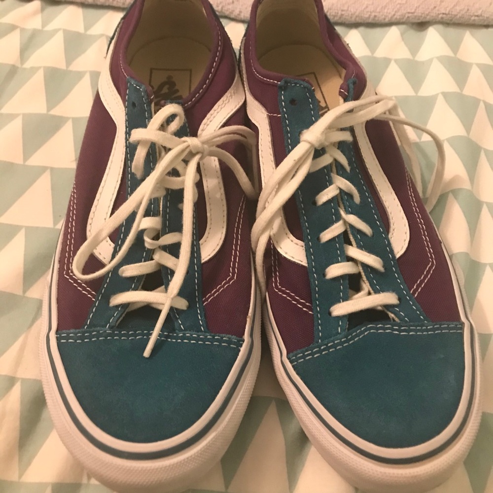 new purple and teal vans
